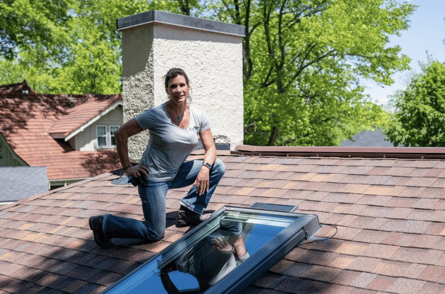 Lady On The Roof® installs quality VELUX® skylights enhancing the aesthetic and lighting of your home. Cleaner, quieter, and safer than any skylight glass on the market today. No leaks. No worries. 